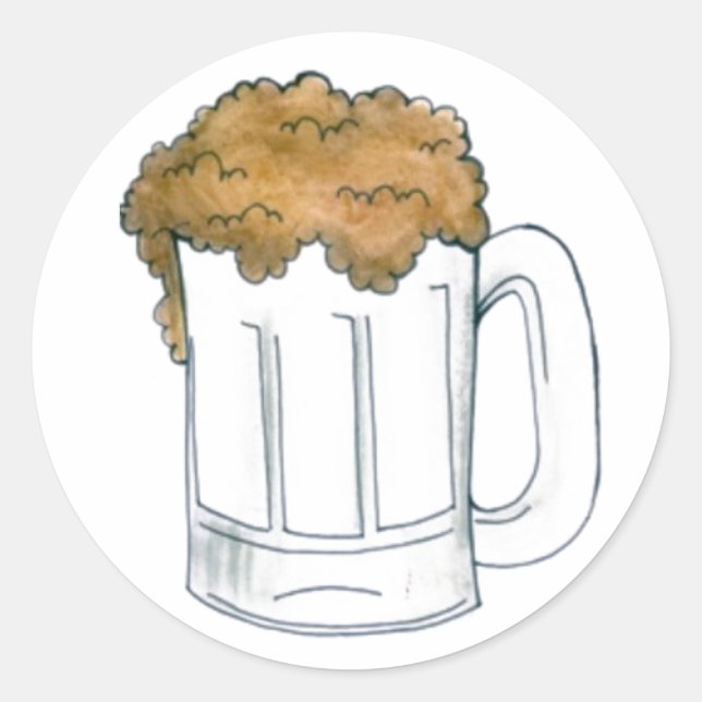 Unterzuckerung Schaumbeer Tasse Stein Ale trinken  Runder Aufkleber (Vorderseite)