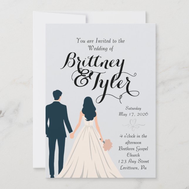 Until Forever-Brittney Wedding Invitation Einladung (Vorderseite)