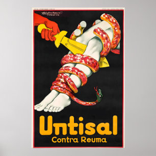 Untisal von Mauzan Vintage Vintage-Werbung Poster
