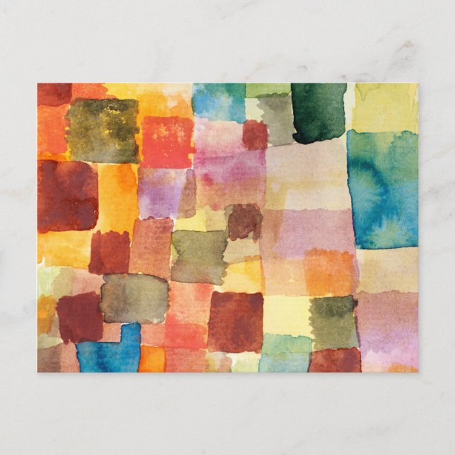 Untitled abstract watercolor squares - Paul Klee Postkarte (Vorderseite)
