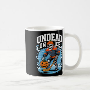 Untote auf Eis Lustige Hockey-Skelette Halloween Kaffeetasse