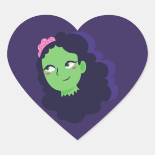 untote Halloween-Zombie-Frau-Monster-Braut Herz-Aufkleber