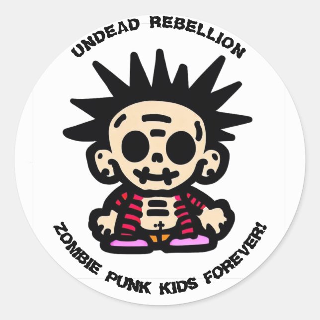 "UNTOTE REBELLION" RUNDER AUFKLEBER (Vorderseite)