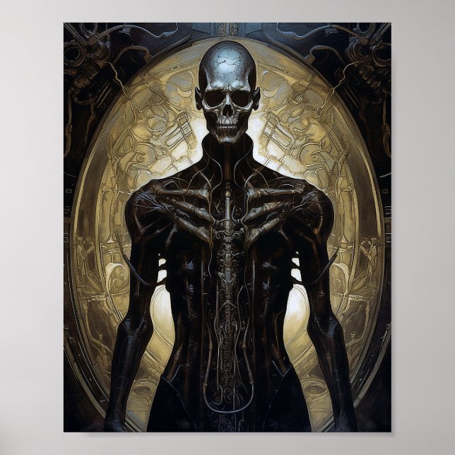 Untoter Cyborg Sci-Fi Horror Art Poster (Vorne)