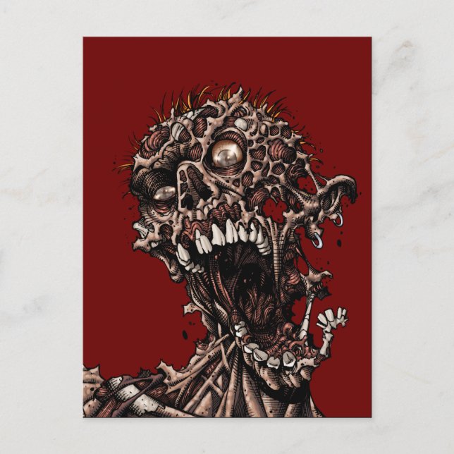 Untoter Zombie-Anguished Rotten Flesh Cry Postkarte (Vorderseite)