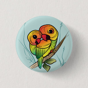 Untrennbare Papageien Button