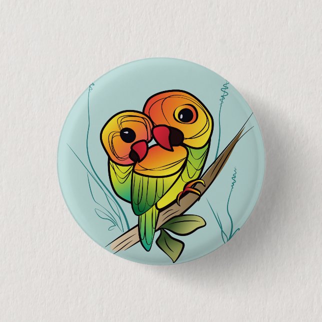 Untrennbare Papageien Button (Vorderseite)