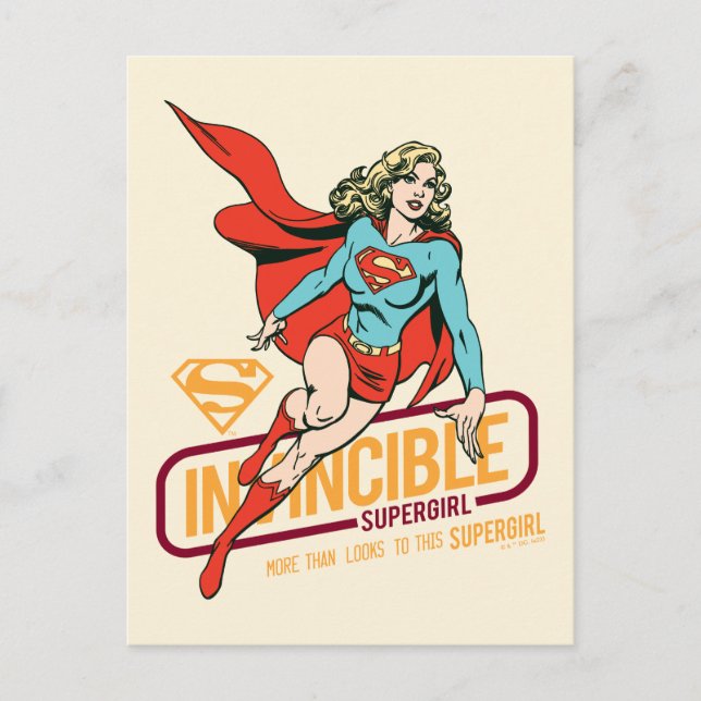 Unübertreffliche Supergirl Retro Grafik Postkarte (Vorderseite)