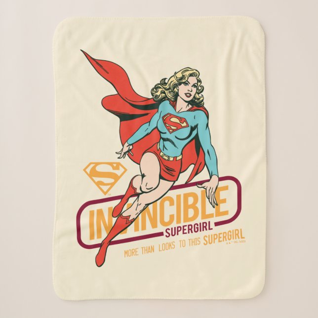 Unübertreffliche Supergirl Retro Grafik Sherpadecke (Vorderseite)