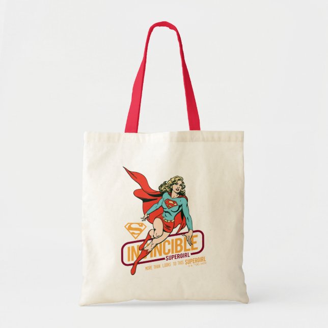 Unübertreffliche Supergirl Retro Grafik Tragetasche (Vorne)
