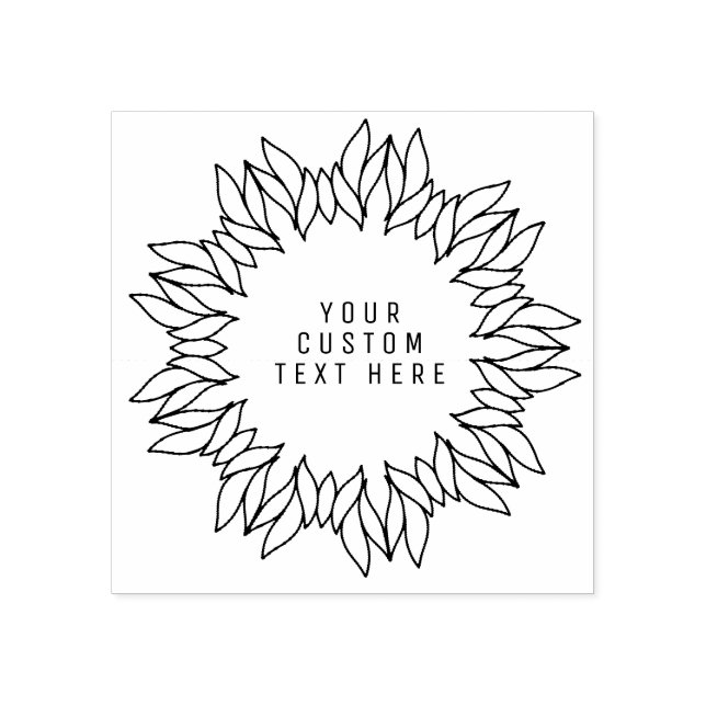 Unusual Leaf Wreath Custom Address Stamp | Botanic Gummistempel (Prägung)