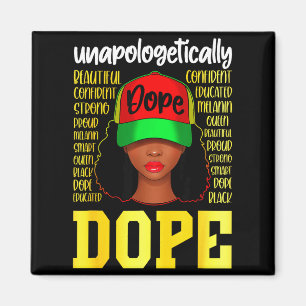 Unverblümt Afro Girl Frauen Kappe Schwarze Geschic Magnet