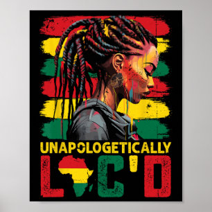 Unverblümt gelocktes Haar Schwarze Königin Afro-Fr Poster