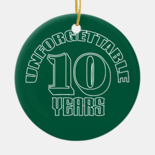 unvergessliche 10 Jahre Keramik Ornament