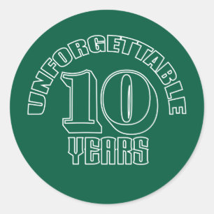 unvergessliche 10 Jahre Runder Aufkleber