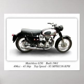 Unvergleichliches G50-Motorrad 1960 - A3 Poster