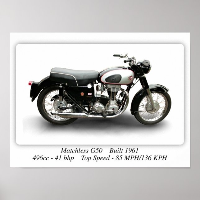 Unvergleichliches G50-Motorrad 1960 - A3 Poster (Vorne)