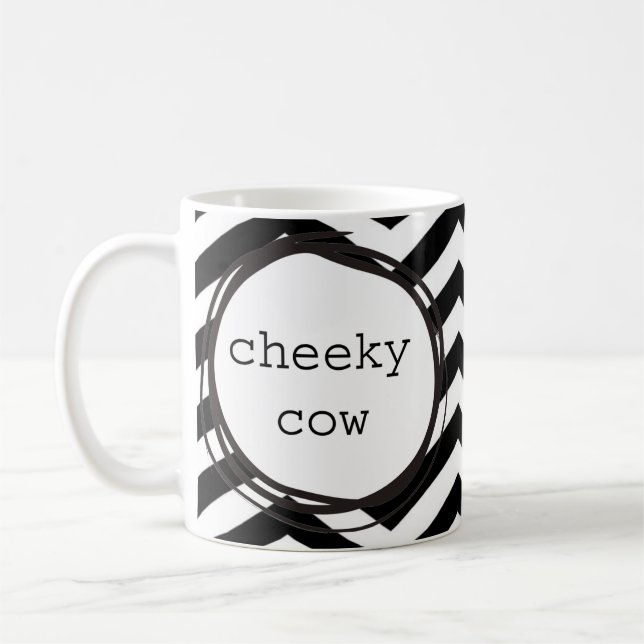 Unverschämte Kuh lustig Kaffeetasse (Links)