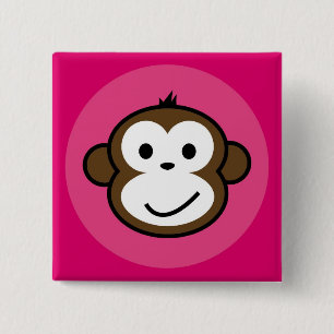 Unverschämter Affe [Rosa+Pink] Button