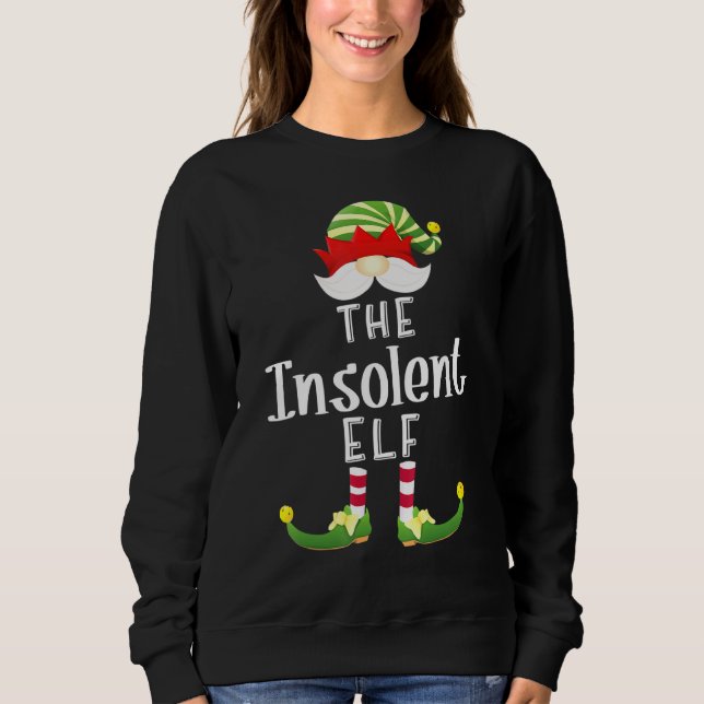 Unverschämtes Elf-Gruppe Weihnachten Pajama-Party Sweatshirt (Vorderseite)