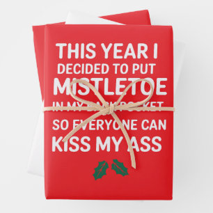 Unverschobenes Weihnachten Lustiges Noel Witziger Geschenkpapier Set