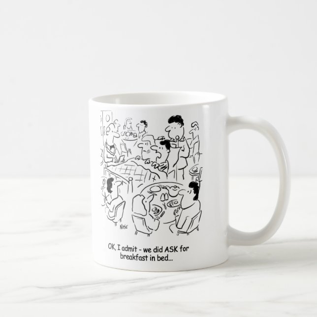 Unverständnis über das Frühstück im Bett Kaffeetasse (Rechts)