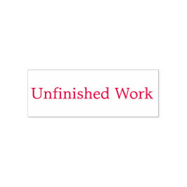 "Unvollendete Arbeit" Selbstbewusste Briefmarke Permastempel