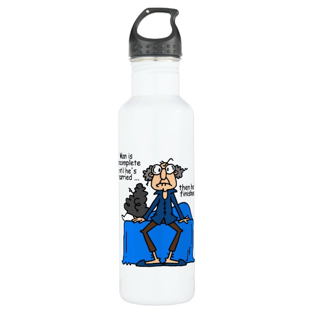 Unvollständiger dann abgeschlossener Spaß Trinkflasche (Vorderseite)