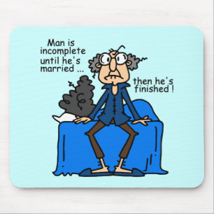 Unvollständiger dann fertiger Heirat-Spaß Mousepad