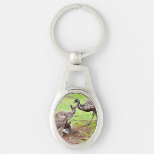 "Unwahrscheinliche Pals: The Kangaroo and Emu Frie Schlüsselanhänger
