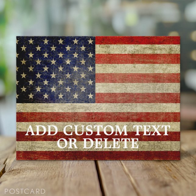 Unwetterte, beängstigende amerikanische Flagge Postkarte (Custom Postcard)