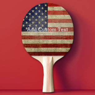 Unwetterte, beängstigende amerikanische Flagge Tischtennis Schläger
