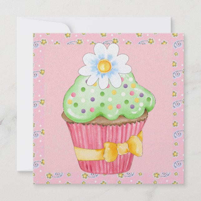 Unwiderstehliche Cupcake-Einladungen - SRF Einladung (Vorderseite)