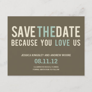 Unwiderstehliche Save the Date-Karte - Grau Date