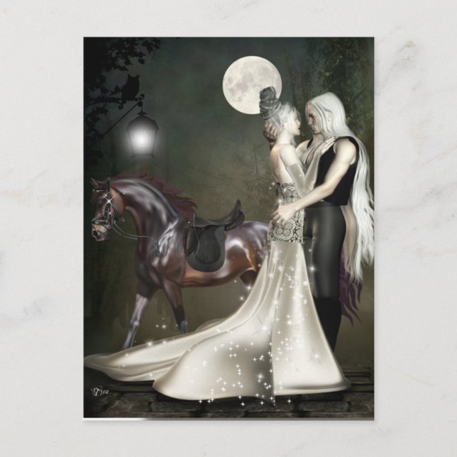 Unwissende Liebe tanzen Ghost Couple Halloween Postkarte (Vorderseite)