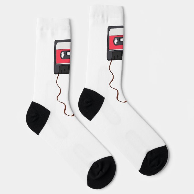 Unwound Cassette Tape Mixtape Retro Vintage Socken (Rechts)