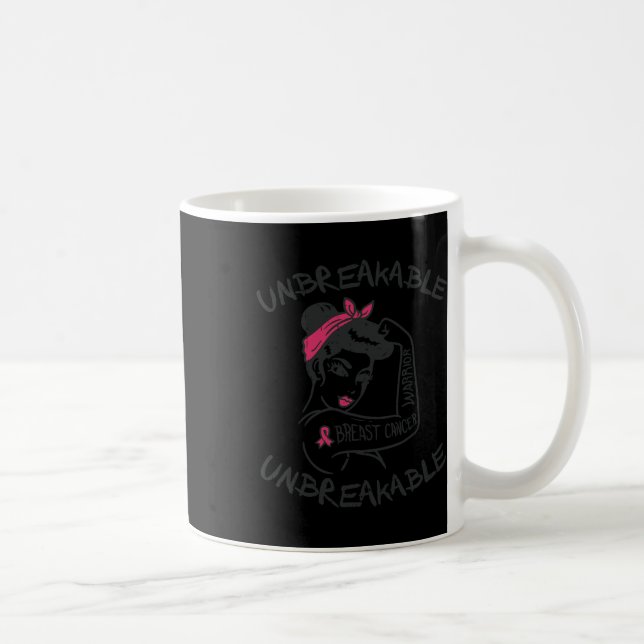 Unzerbrechlich rosa Brustkrebs - Krieger-Überleben Kaffeetasse (Rechts)