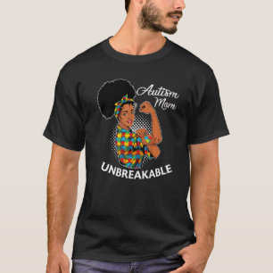 Unzerbrechliche Autismus Mama Messy Bun Autismus B T-Shirt