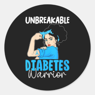 Unzerbrechliche Diabetes Erreger V-Nacken Runder Aufkleber