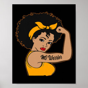 Unzerbrechliche Multiple Sklerose Afro Black Poster