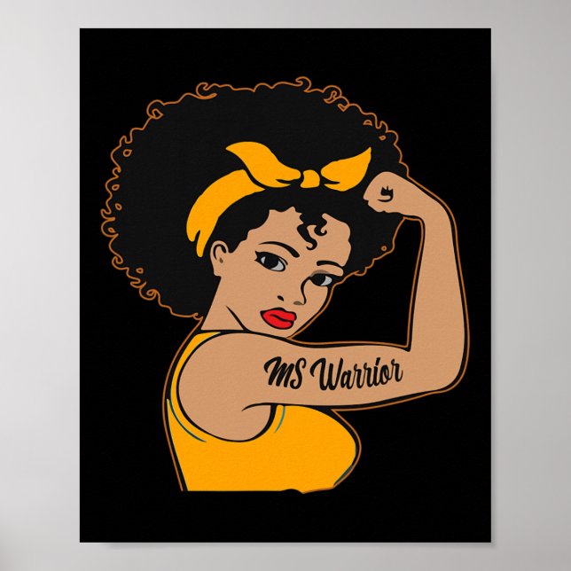 Unzerbrechliche Multiple Sklerose Afro Black Poster (Vorne)