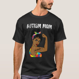 Unzerbrechliche Mutter mit Autismus Afroamerikaner T-Shirt