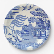 Unzerbrechlicher blauer Weide-Teller 9 Zoll