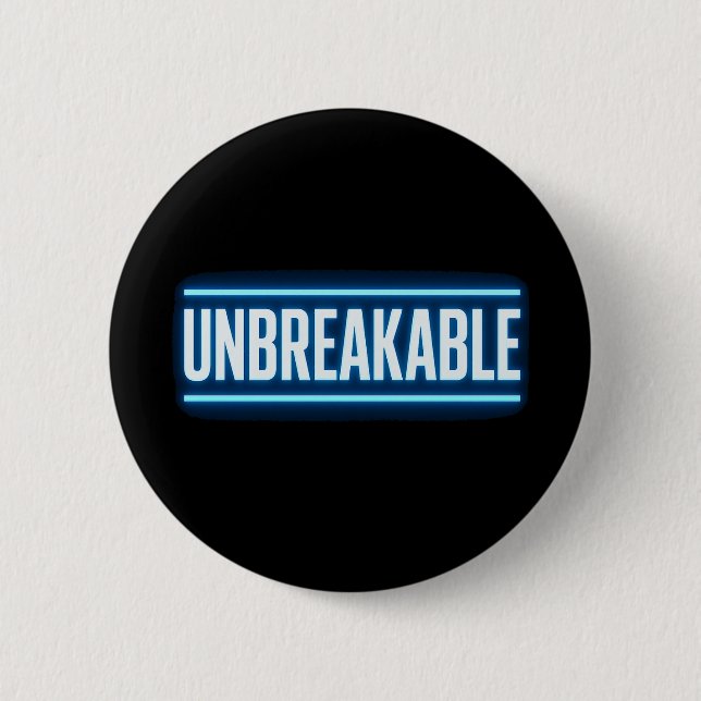 UNZERBRECHLICHER Blaulicht-Typografie-Button Button (Vorderseite)