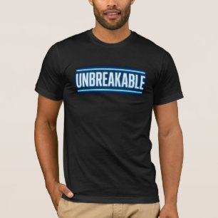 UNZERBRECHLICHES Blaues Leuchten Typografie T-Shir T-Shirt