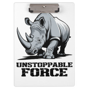 Unzerbrechliches Rhino: Stärke und Power entleert Klemmbrett