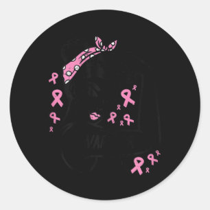 Unzerbrechliches rosa Ribbon Brustkrebs-Bewusstsei Runder Aufkleber