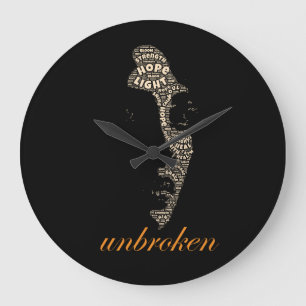 Unzerbrochene Frau Inspirierendes Wort Art T-Shirt Große Wanduhr