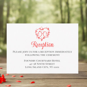 Unzertrennliche Boho Hochzeit mit rotem Herzen Emp Begleitkarte