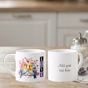 Unzertrennliche mit individuellem Text lila Espressotasse